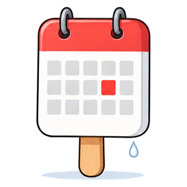 A calendar-shaped ice lolly