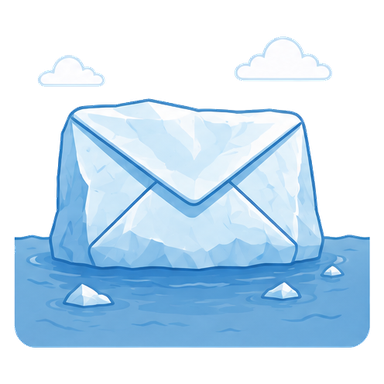An envelope-shaped iceberg