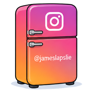 A fridge branded like Instagram